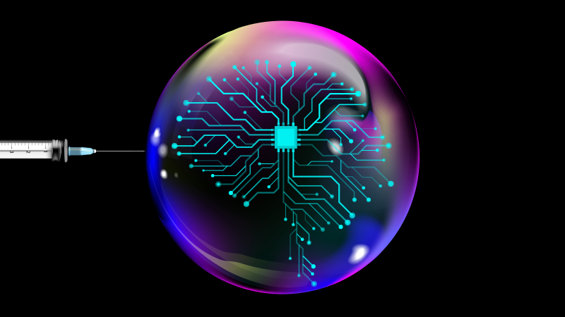 Investors analysing AI market trends and artificial intelligence investments
