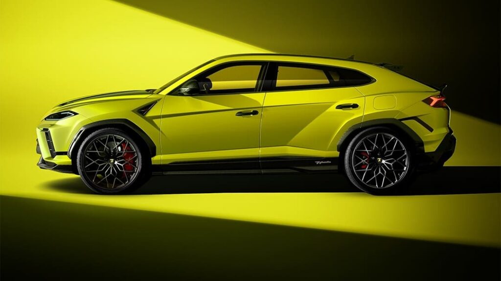 Lamborghini Urus SE Performante luxury hybrid SUV in an urban setting