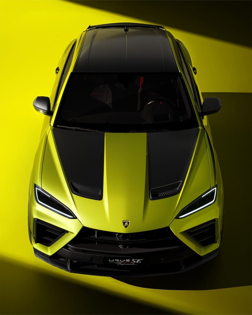 Lamborghini Urus SE Performante luxury hybrid SUV in an urban setting