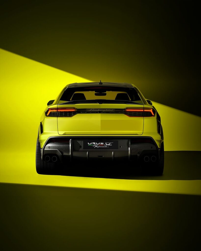Lamborghini Urus SE Performante luxury hybrid SUV in an urban setting