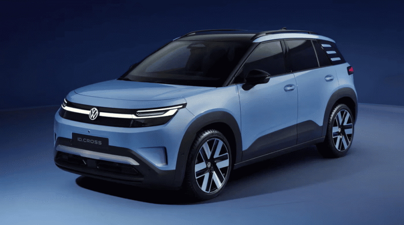 Volkswagen ID. Cross compact electric SUV showcasing modern design and LED lighting