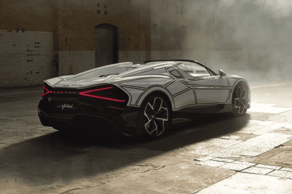 Bugatti W16 Mistral Blanc Éternel one-of-one hypercar with royal porcelain detailing