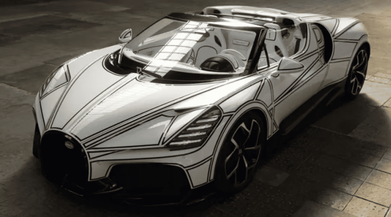 Bugatti W16 Mistral Blanc Éternel one-of-one hypercar with royal porcelain detailing
