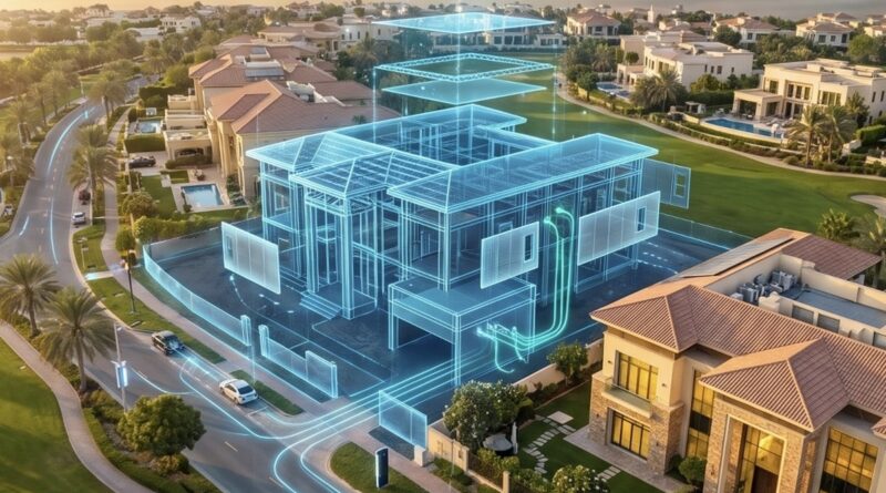 Dubai AI building permits system reviewing villa architectural plans