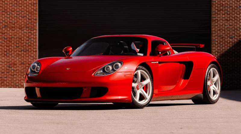 Rare Porsche Carrera GT finished in Ferrari Rosso Fuoco red at auction